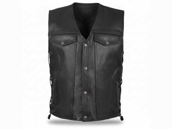 アウトロー レザーベスト 44 OUTLAW 付属品有り 本革