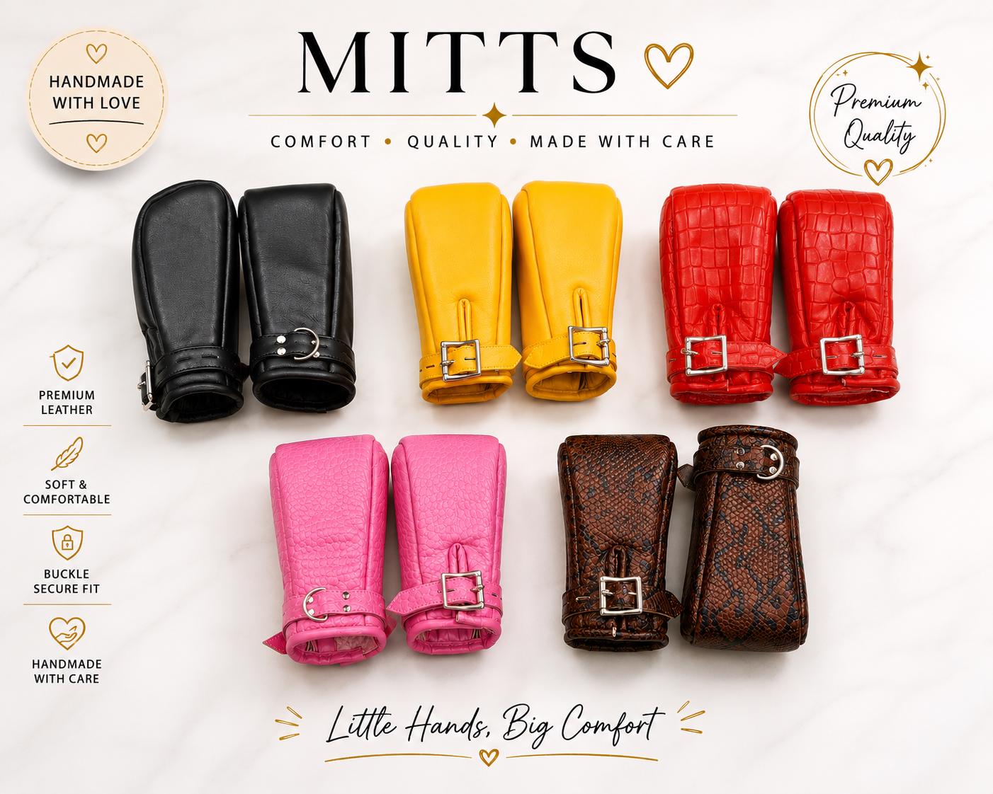 Leather Lockable Bondage Gloves