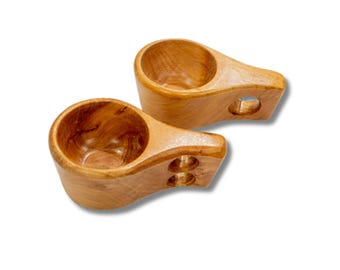 Handmade Kuksa Cup – Traditional Wooden Scandinavian Mug, Bushcraft Camping Cup, Viking Coffee Tea Cup Unique Outdoor Gift Christmas Gift
