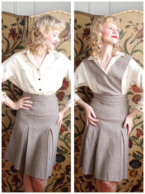 1940s Pinafore // Parker & Wilder Wool Pinafore Dr