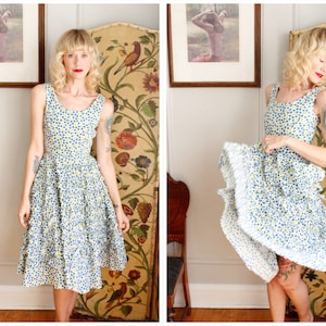 1950s Dress // Rhumba Ruffle Floral Dress // vintage 50s dress image 1