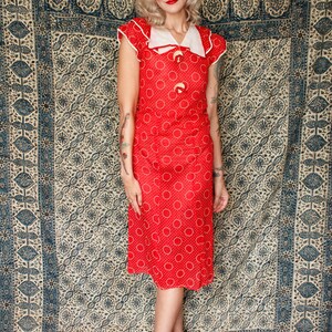 1930s Deco Swiss Dot Voile Dress // vintage 30s dress image 6