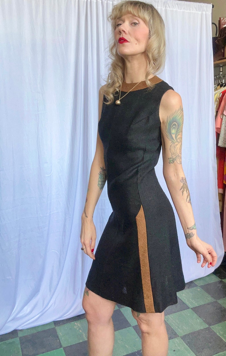 1960s Dress // Allison Ayres Shift Dress // vintage twill 60s dress image 10