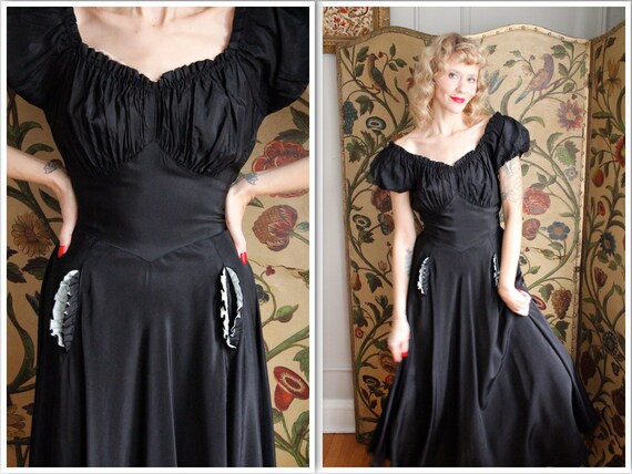 1940s Gown // Heart & Soul Silk Taffeta Gown // vi