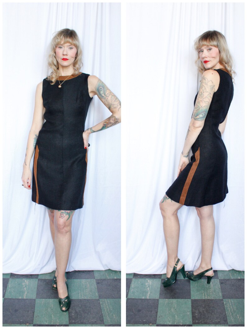 1960s Dress // Allison Ayres Shift Dress // vintage twill 60s dress image 1