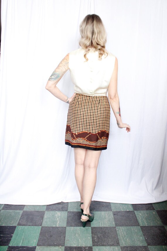 1990s Silk Equestrian Wrap Skirt Small Gem