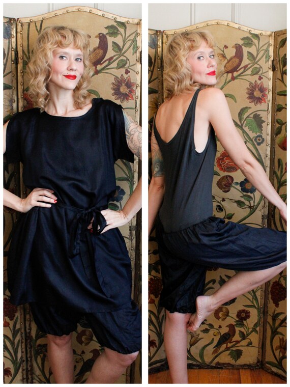 1910s Bathing Suit // Edwardian Black Bathing Suit