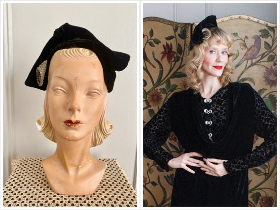 Reserved // 1930s Hat // Emily Myles Velvet Hat //