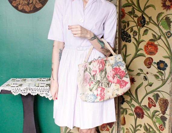 1950s Dress // Shirtwaist Classic Lilac Dress // … - image 3