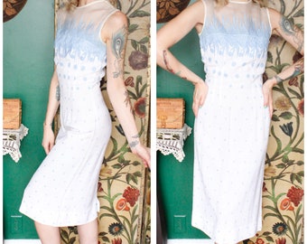 1950s Dress // Henry Rosenfeld Embroidered Linen Dress // vintage 50s dress