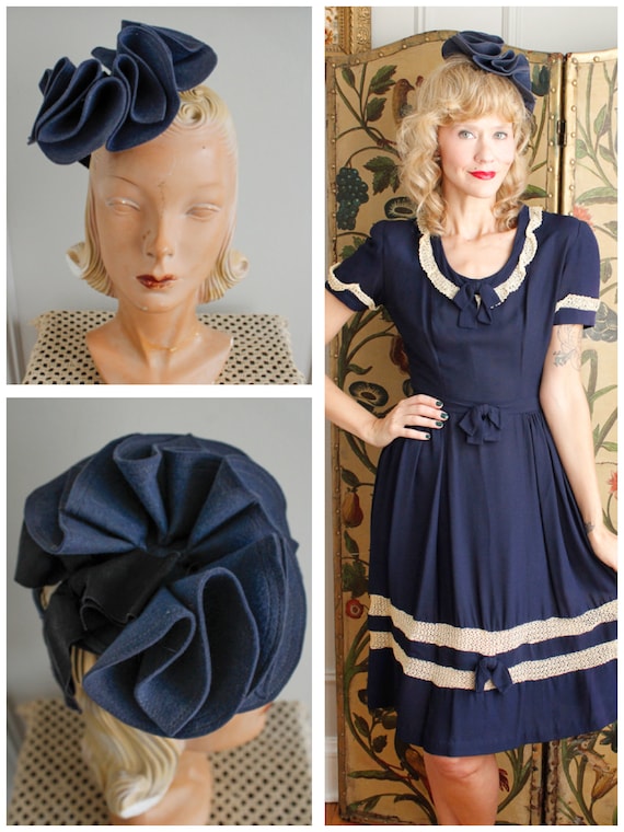 1930s Tilt Hat // Blue Skies Petal Tilt Hat // vin