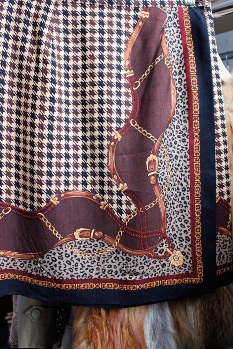 1990s Silk Equestrian Wrap Skirt Small image 9