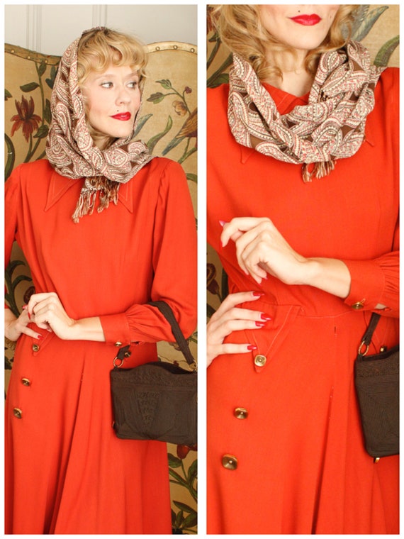 1940s Scarf // Rayon Paisley Scarf by Cisco // vin