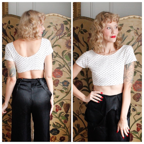 1990s Crop Top // Waves Crop Top // vintage 90s cr