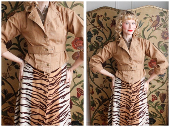 1940s Jacket // RARE British WLA Twill Crop Land G