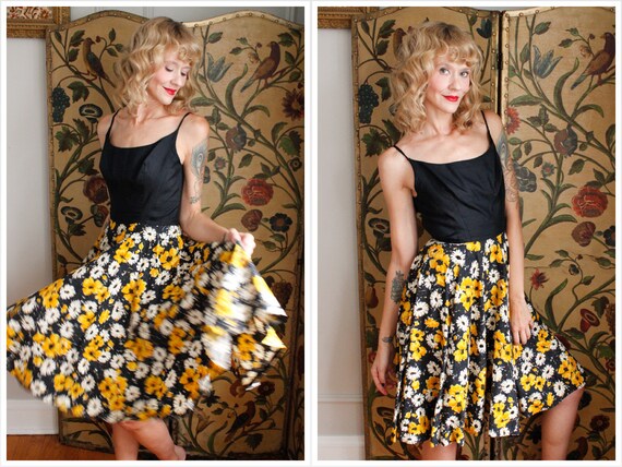 1950s Dress // Daisy Jeweled Dress // vintage 50s