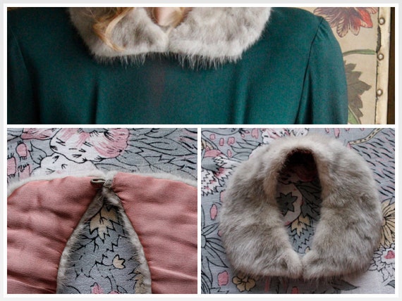 1940s Collar // Silver Mink Collar // vintage 40s