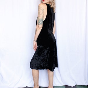 1930s Black Silk Velvet Zippered Tunic & Skirt Set Xsmall image 4