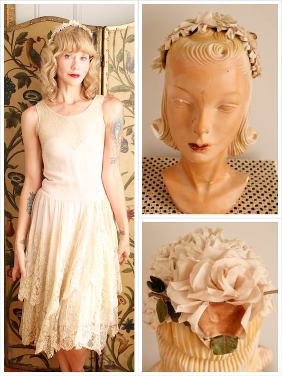 1940s Fascinator // Rose Whisper Fascinator // vin
