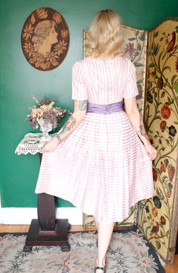 1950s Dress // Sue Mason Jr By Saba Striped Day D… - image 9