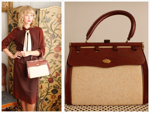 1960s Handbag // Empress Two Tone Handbag // vinta