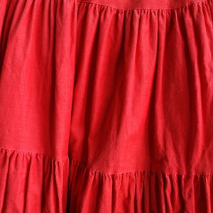 1950s Skirt // Full Swing Corduroy Bright Coral Orange Patio Skirt // vintage 50s skirt image 5