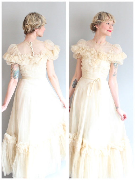 1940s Wedding Gown Dancing On Clouds Wedding Dress Etsy