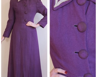1940s Coat // Opulent Wool Princess Coat // vintage 40s coat