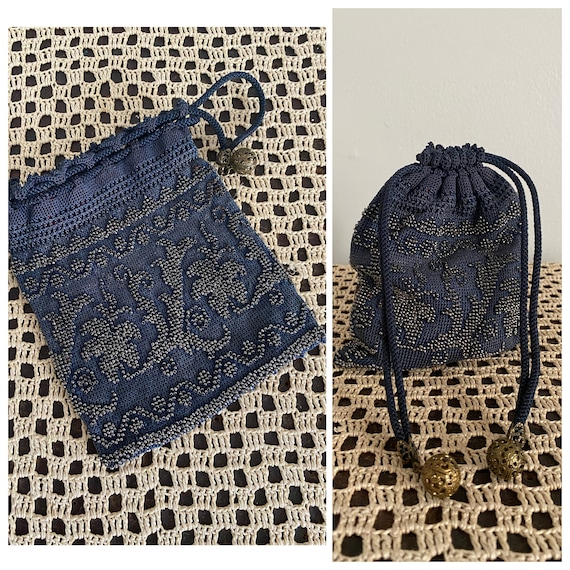 1920s Purse // Beaded Knit Purse // vintage 1920s