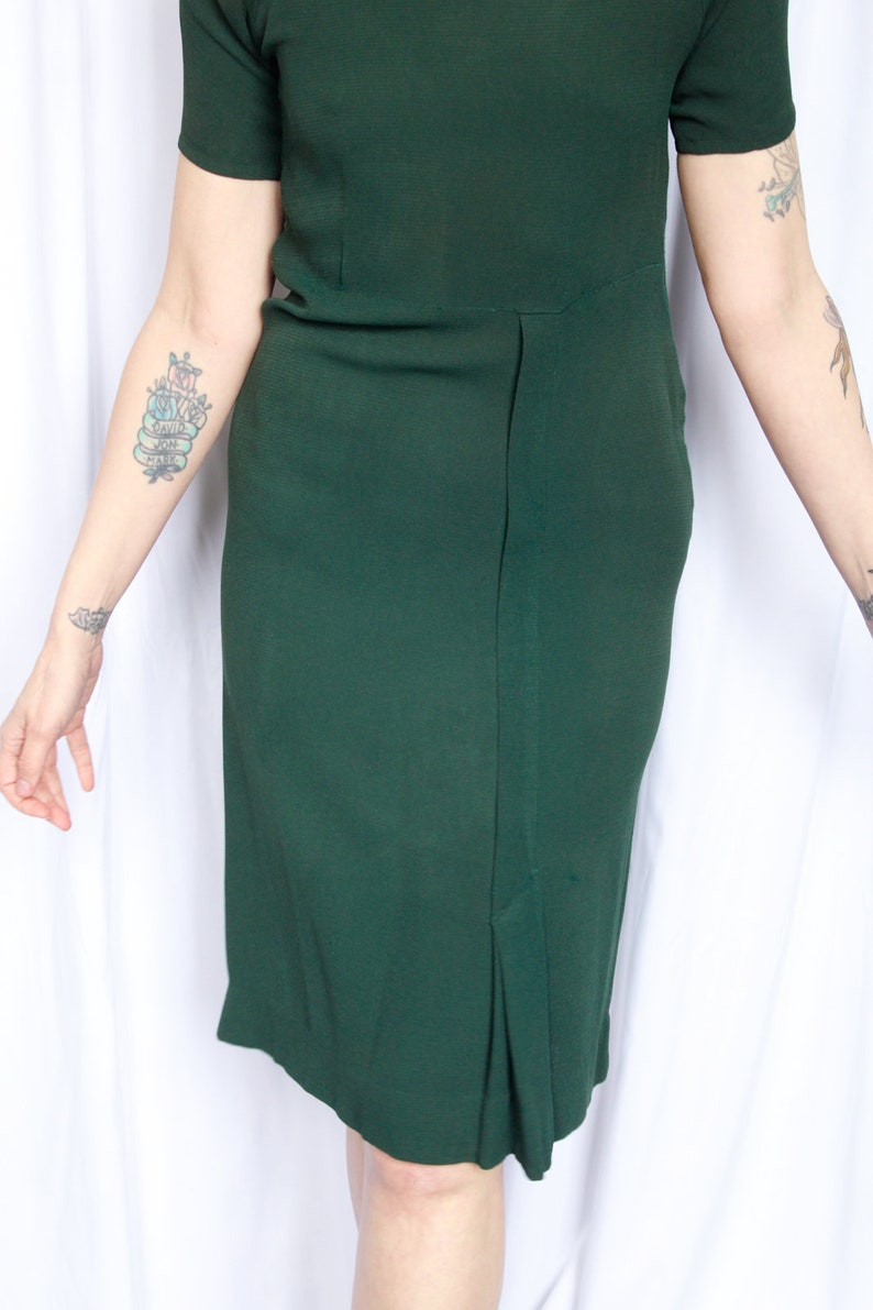 1930s Green Rayon Crepe Dress Small image 3