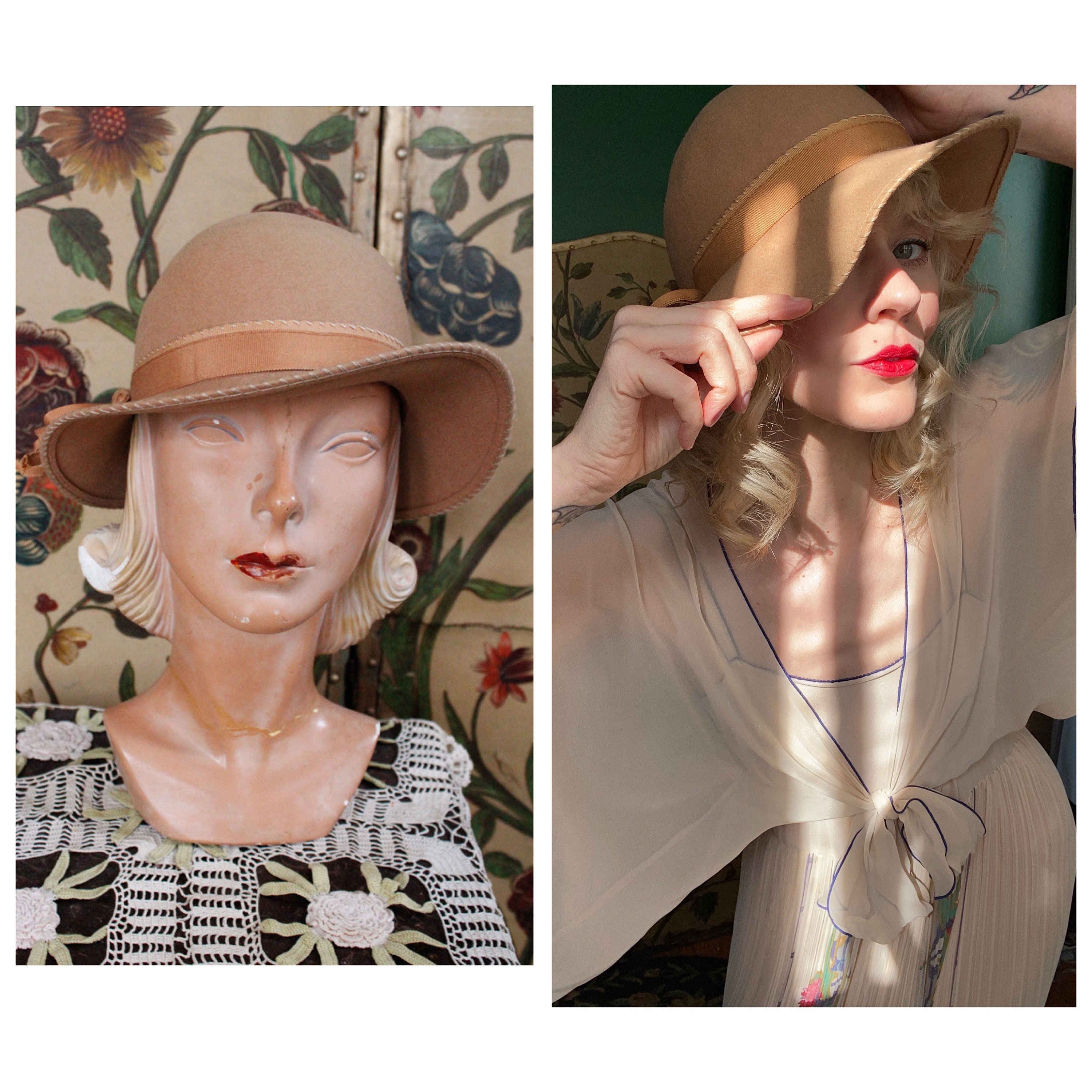 1970s Hat // Caramel Felt Faye Hat 