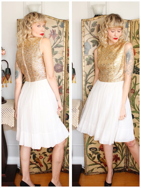 1960s Dress // Sparkling Chiffon Carol Craig Dress