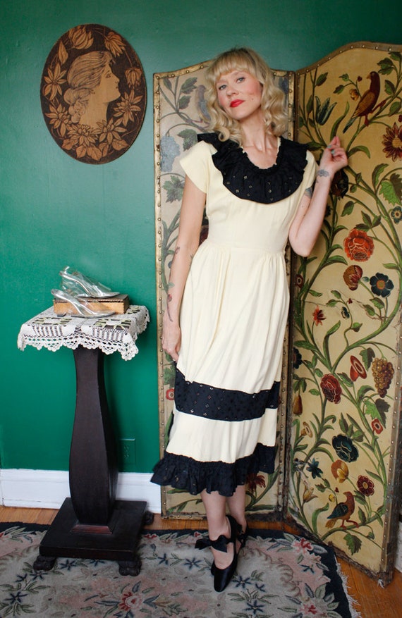 1940s Dress // Afternoon Sun Cotton Dress // vint… - image 3