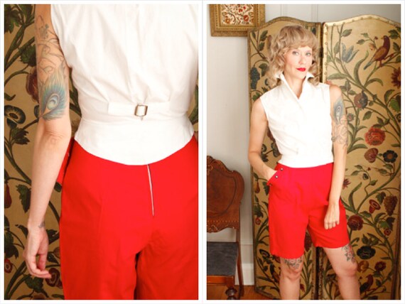 1950s Blouse // Crisp Summer White Blouse // vinta