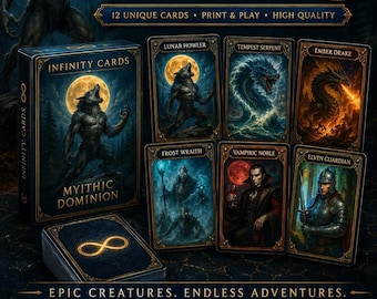 Mythic Dominion Legendary Creature Trading Cards (15 Digital Download)