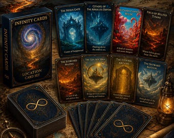 Fantasy Location Cards, TCG Map Deck, Worldbuilding Art (Digital Download)