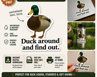 Funny Duck Meme Sticker, Mallard Duck, Sarcastic Humor (Digital Download)