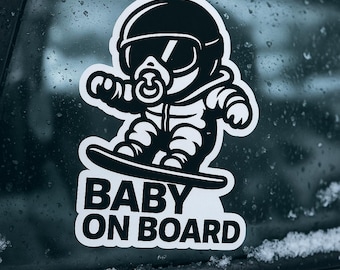 Baby on Board Snowboard Sticker | Winter Sports Car Decal (Digital Download)
