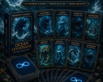 Ocean Leviathans Mythic Sea Creature Trading Cards (Digital Download)