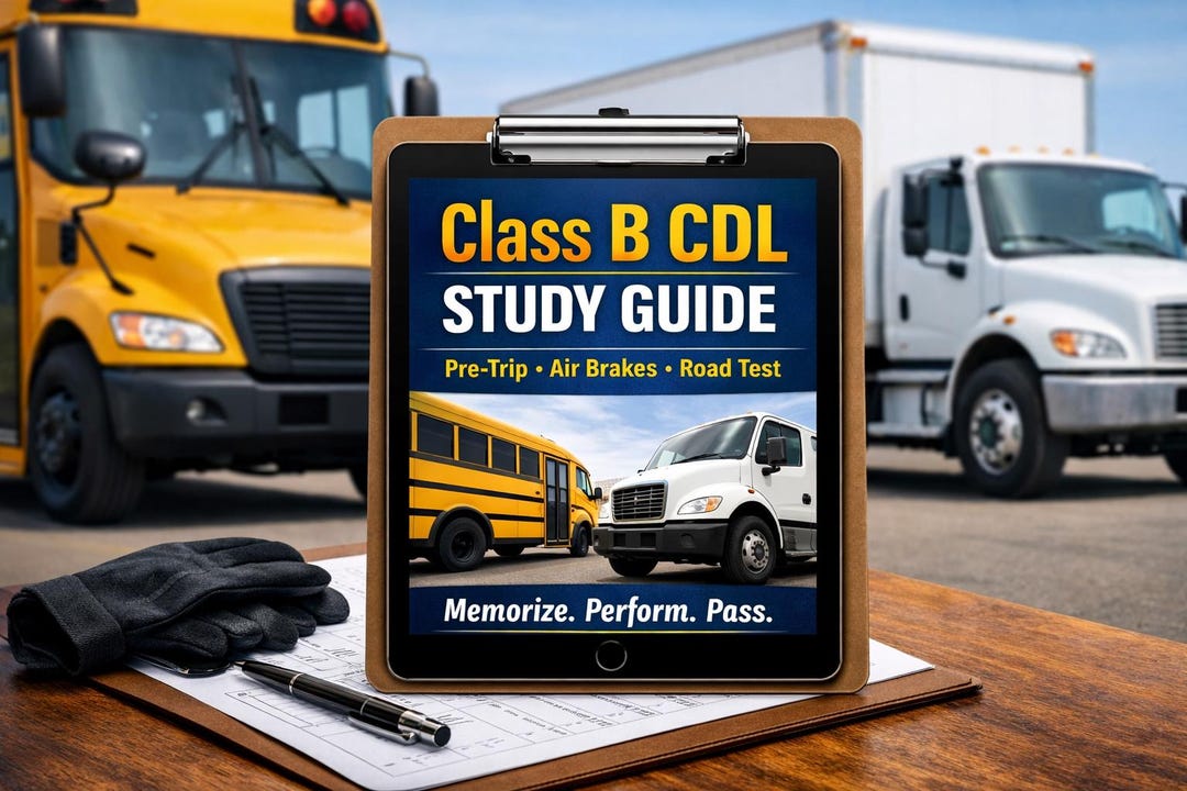 Class B CDL Study Guide | Pre-trip Inspection, Air Brakes & Road Test ...