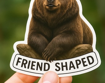 Pegatina de oso – Animal con forma de amigo PNG (Descarga digital)