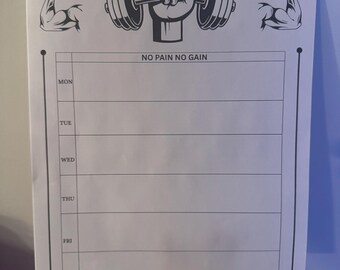 Printable Fitness Planner | 7-Page Workout Tracker for Gym & Home | Minimalist Gray Digital Exercise Log and Goal Sheet