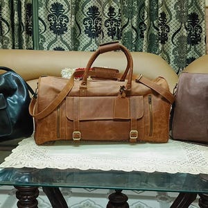 Leder Reisetasche, Handgemachte Leder Weekender, Sporttasche, Urlaubs Seesack, Reisetasche, Leder Weekender Vatertagsgeschenk