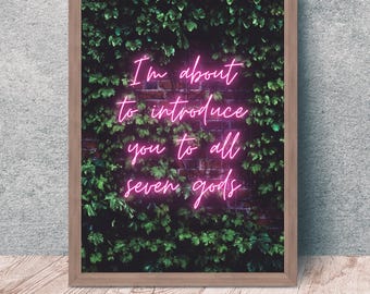 Quicksilver Romantasy Print: Kingfisher Neon Quote (Digital Download)