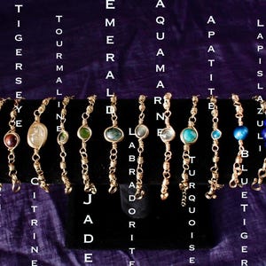 Birthstone Bracelet for Women – Handmade Gemstone Chain Bracelet – Mother’s Day Gift for Mom – Stackable Dainty Spring Jewelry – Custom Meta