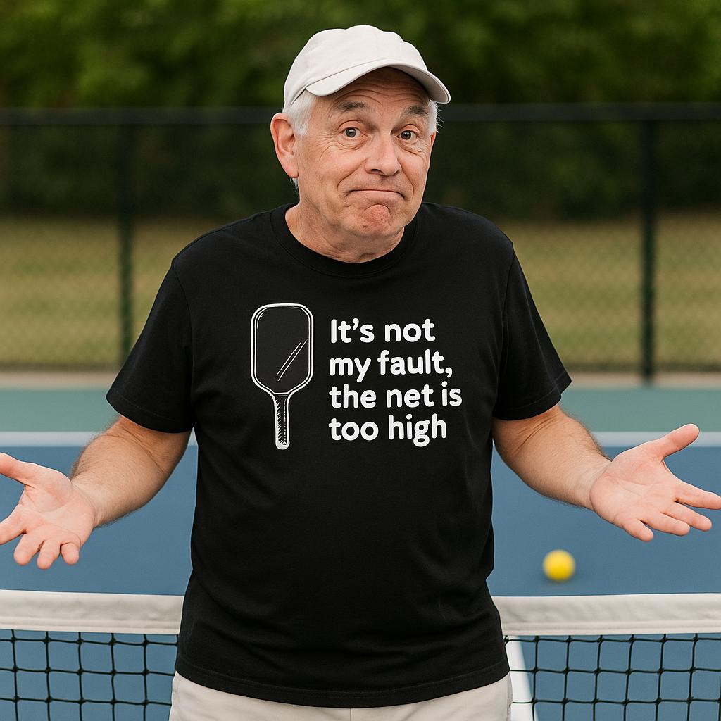 Unisex Pickleball T-Shirt: It's Not My Fault, the Net is Too High