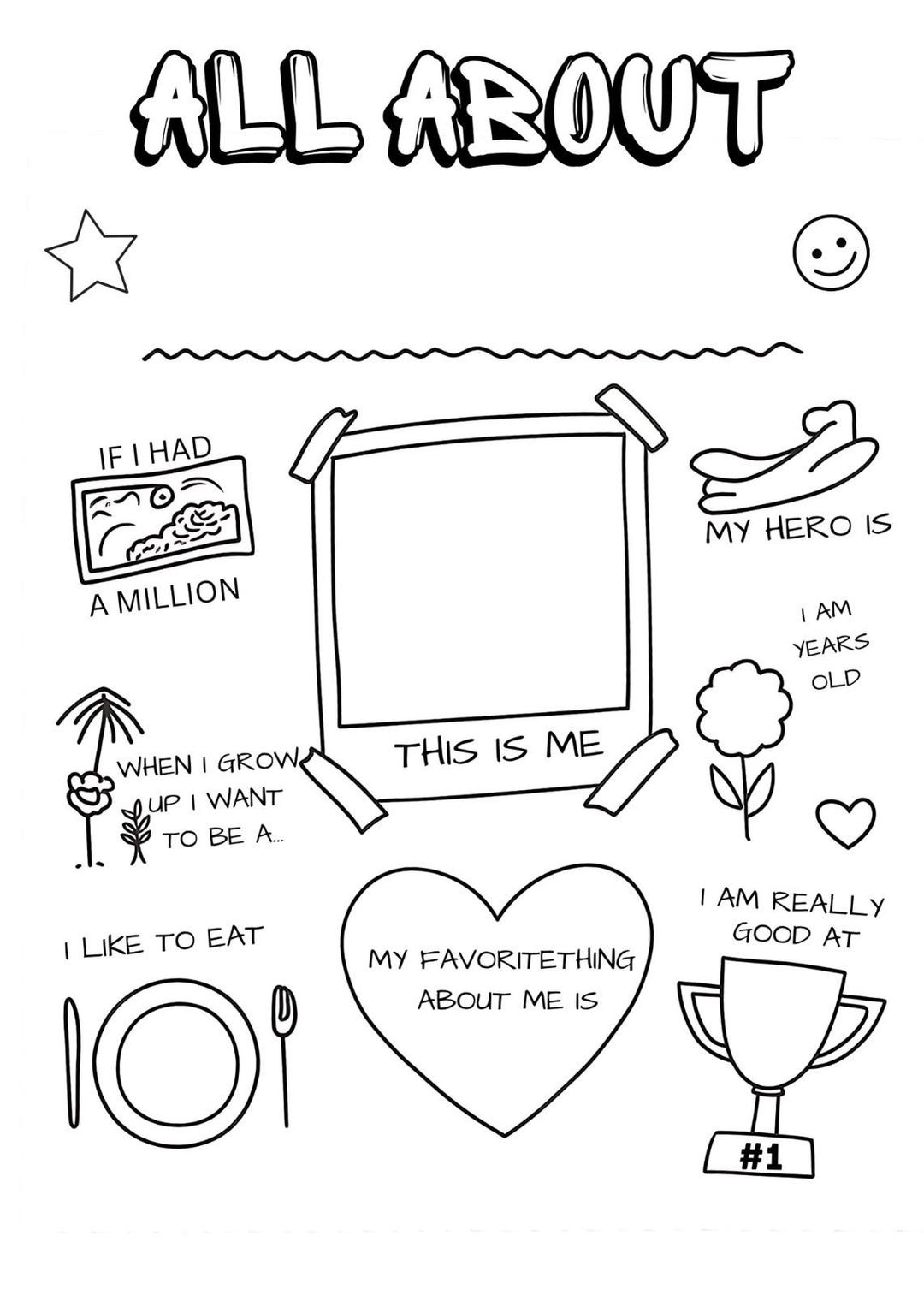 Questionnaire for Kids Back to School Questions All About Me Printable ...