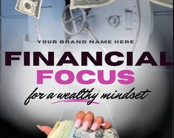 Financial Focus e-bookomslag Modern zakelijk e-book Digitale rijkdomgids Canva bewerkbaar financieel ontwerp Gepersonaliseerde digitale omslag online