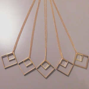 Minimalist Geometric Brass Necklace image 7