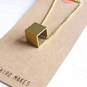 Minimalist Geometric Brass Necklace image 6